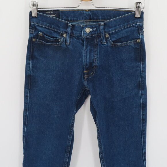 Abercrombie & Fitch Mens 26W 30L Langdon Skinny Stretch Dark Blue Denim Jeans - Picture 2 of 11